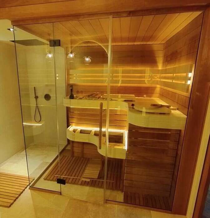 Photo de la réalisation Parois d'un sauna à domicile